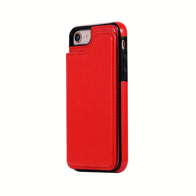 جراب iPhone قابل للطي من الجلد الصناعي عالي الجودة مع فتحات للبطاقات وحامل مقاوم للصدمات متوافق مع موديلات مختلفة بما في ذلك X XR XS Max 11 pro 12 pro 13 pro 14 15 16 SE 6 7 8 plus