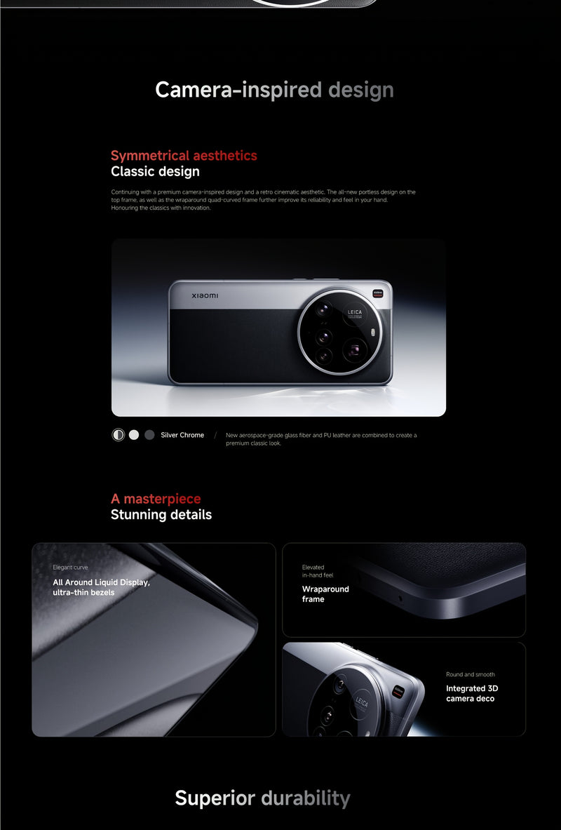 Xiaomi 15 Ultra 5G Smartphone | Snapdragon 8 Elite 3nm, Up to 4.32GHz | 6.73" WQHD+ AMOLED, 3200nits, 120Hz | Leica Quad Camera with 200MP Periscope | 32MP 4K Front | 5410mAh Battery, 90W + 80W Wireless Charging | | 16GB+1TB