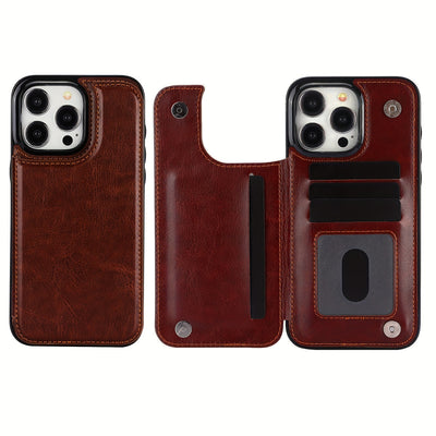 جراب iPhone قابل للطي من الجلد الصناعي عالي الجودة مع فتحات للبطاقات وحامل مقاوم للصدمات متوافق مع موديلات مختلفة بما في ذلك X XR XS Max 11 pro 12 pro 13 pro 14 15 16 SE 6 7 8 plus