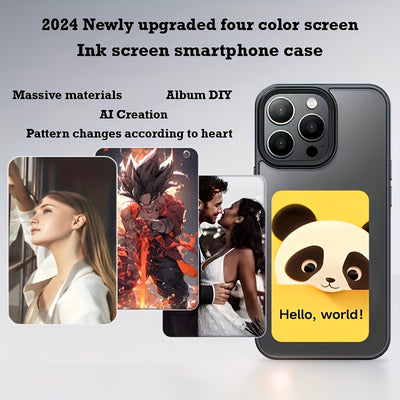 Diy Display Screen Mobile Phone Case For Iphone, Personalized For Smart Silicone Cover, Fits 15/14 Pro Max/Pro, No Battery Required, Protective Ink Display Case