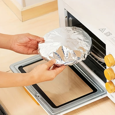 10PCS 15PCS 20PCS 25PCS 30PCS 40PCS 5PCS Food-Grade Reusable Aluminum Foil Lids for Bowls, Plates & Dishes – Universal Kitchen Insulation Covers to Keep Meals Warm and Fresh