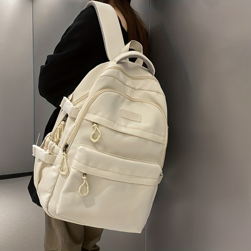 حقيبة ظهر HUOHUO كبيرة السعة للطلاب - قماش متين، حجرات متعددة، أحزمة قابلة للتعديل، مثالية للمدرسة والكلية والسفر، طراز غير رسمي، إغلاق بسحاب، حقيبة ظهر غير رسمية | حقيبة ظهر غير رسمية | قماش متين