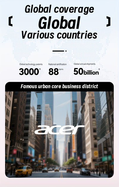 ACER OHR504 Wireless Headphone, Super Long Standby, Wireless Earphone Hi-Fi Stereo Sound, Smart Call Noise Cancellation, Gaming Mode Low Latency,  Comfortable Fit for Travel, Sports, Work, Study, Game, Multi-Device, Ideal Chr