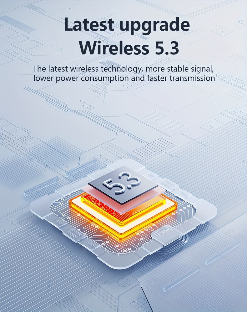 Wireless Earbuds with Long Battery Life, Mini Design, Dual Stereo Sound, Touch Control, Volume Control, Crystal Microphone, 180mAh Lithium Polymer Battery, Type-C Charging, Semi-Open Back Earcups, Non-Waterproof, Compatible w