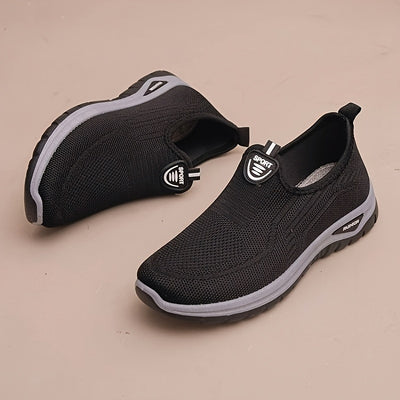 Women's Breathable Flying Woven Sneakers, Casual Slip On Outdoor Shoes, Comfortable Low Top Sport Shoes