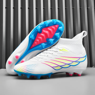 Professional Men'S High-Top Football Boots, AG Cleats, Anti-Slip, Breathable, All-Season Sports Shoes with Lace-Up Closure, TPU Sole, Fabric Inner, for Training, Running, and Outdoor Activities, Football Boot