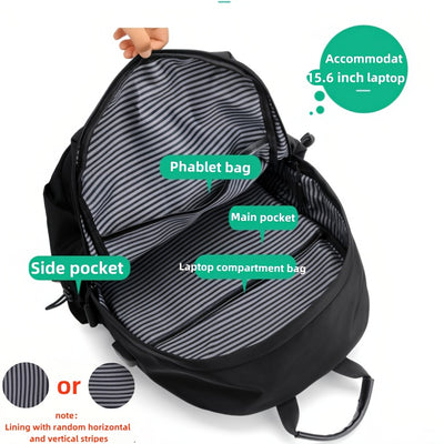 [Lightweight Double Shoulder Laptop Backpack] Men's Fashion Solid Color Simple Double Shoulder Backpack Lightweight Backpack Sports Travel Commuting Laptop Backpack Student Backpack