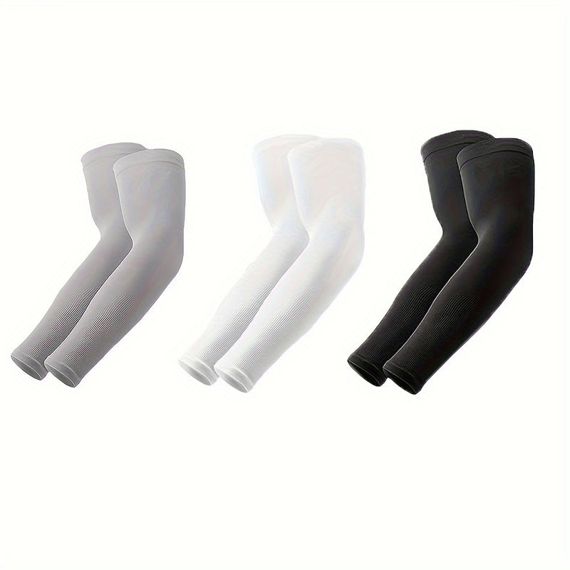 3 Pair Cooling Arm Sleeves, Arm Sleeves Breathable, Stretchable, Quick Drying for Sports & Daily Use, lce Fabric, Elastic Fit, Outdoor Accessory for Summer Activities, Cycling(15/20pairs available), Cycling Gear, Outdoor Acti