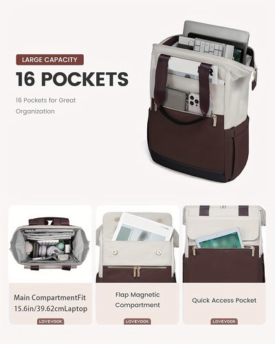 Stylish Women'S Convertible Laptop Backpack - Soft Shell Nylon, Multiple Compartments, Zipper Closure, Ideal for School, Travel & Leisure, Available in Gray, Pink, Blue, Red, Black, Backpack for School