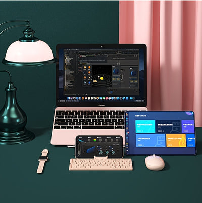 BOW Foldable Wireless BT Keyboard Mute, For Home And Office Use, Portable, Mobile Charging Keypad, With Mobile Phone And Tablet Holder, Capable Of Connecting Three Devices Simultaneously, Applicable To Android/Windows/iOS Mob