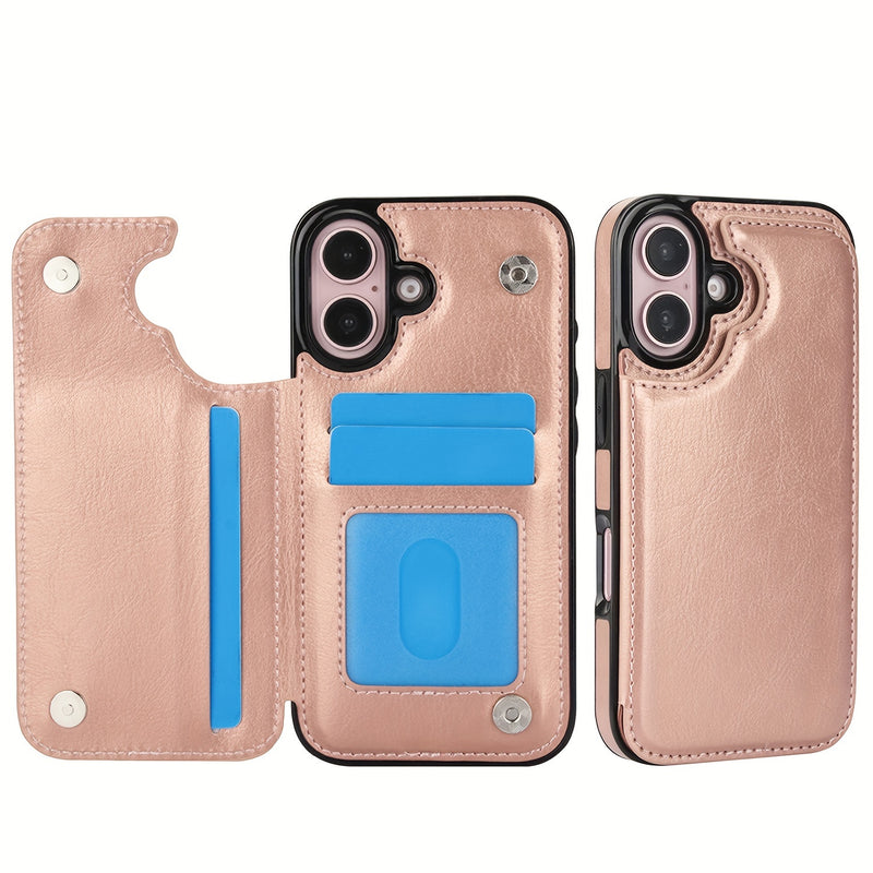 جراب iPhone قابل للطي من الجلد الصناعي عالي الجودة مع فتحات للبطاقات وحامل مقاوم للصدمات متوافق مع موديلات مختلفة بما في ذلك X XR XS Max 11 pro 12 pro 13 pro 14 15 16 SE 6 7 8 plus