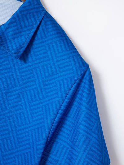 تي شيرت رجالي بأكمام قصيرة + شورت بدلة رياضية كاجوال باللون الأزرق