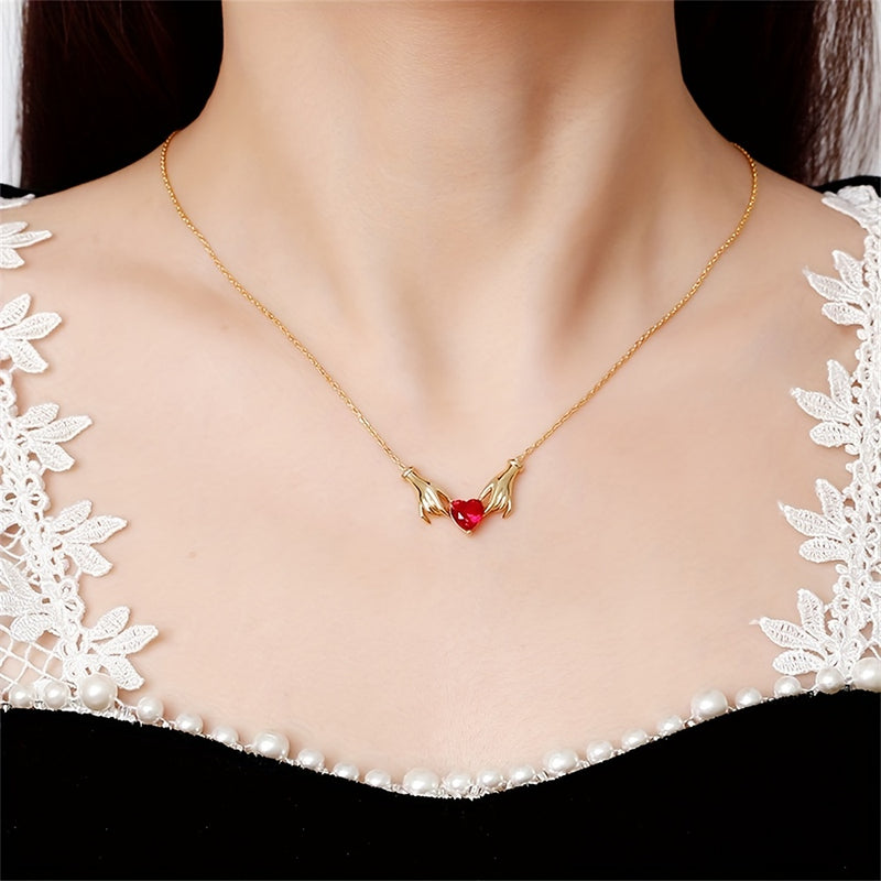 Creative Fashion Elegant Heart Shaped Pendant Necklace Decoration Accessories Girls Festival Birthday Confession Gift