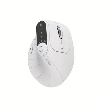 Ergonomic Mice Wireless Mouse with Function Adjustment Knob Vertical Gaming Mouse 2.4G Dual Mode Rechargeable Mouse for PC Laptop Tablet