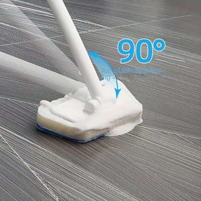 Long Handle Bathroom Wall and Floor Cleaning Brush with Removable Sponge Head - Ergonomic Durable Plastic Handle, Suitable for Tiles, Bathtubs, Mosaics Scrubbing - Multifunctional Household Cleaning Tool, No Electricity Requi