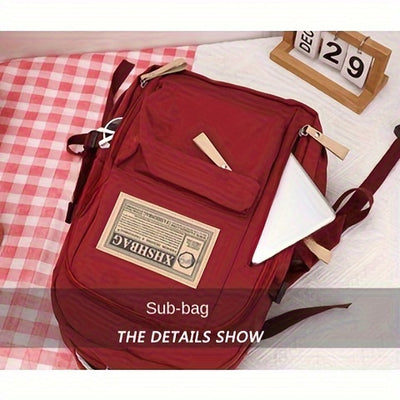 Vintage Retro   Backpack Large Capacity, School And Travel Rucksack With Multiple Pockets