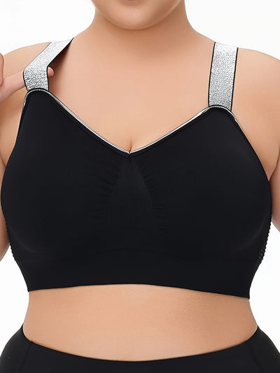 Middle Eastern Summer Thin Silvery Contrast High-End Bra Plus Size Breathable Women's Underwear Gathered Sports Lingerie with Extra Large Cups