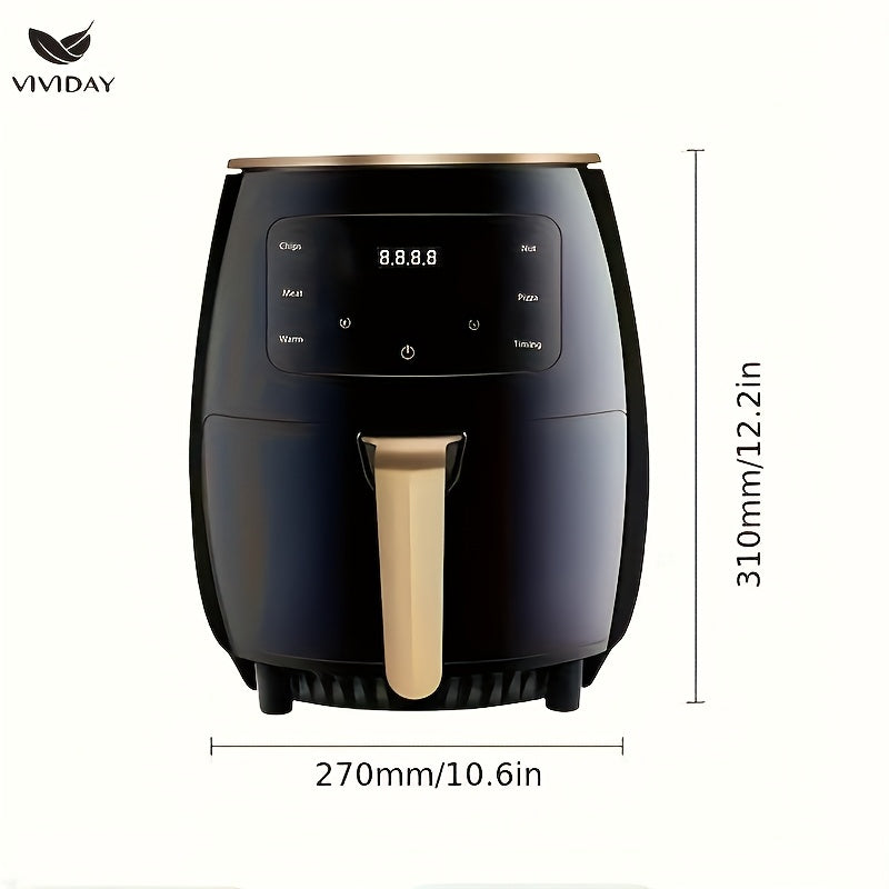 British household air fryer intelligent touch display screen electric fryer suitable for roasted chicken, french fries, chicken wings large capacity electric fryer kitchen air fryer