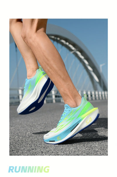 XPD Men's & Women's Lightweight Breathable Running Shoes - Neon Green/Blue/Grey Sneakers with Cushioned Arch Support, Non-Slip MD Sole & Low-Top Design for Gym, Jogging, Training - All-Season Sneakers for Men & Women - Stylis