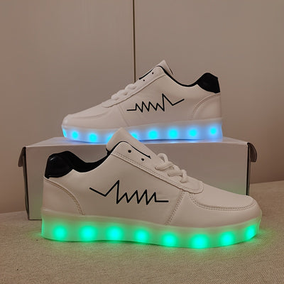 Women's Colorful Luminous Sneakers, Lace Up Low-top Lightweight Outdoor Shoes, Casual Sporty Footwear