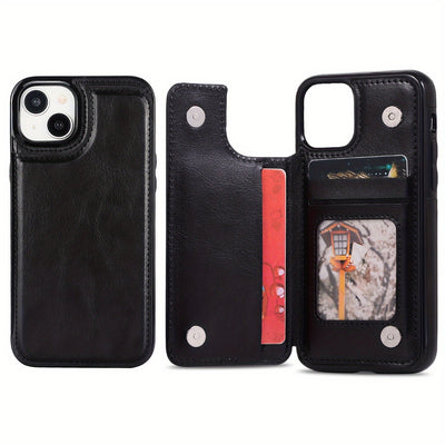 جراب iPhone قابل للطي من الجلد الصناعي عالي الجودة مع فتحات للبطاقات وحامل مقاوم للصدمات متوافق مع موديلات مختلفة بما في ذلك X XR XS Max 11 pro 12 pro 13 pro 14 15 16 SE 6 7 8 plus