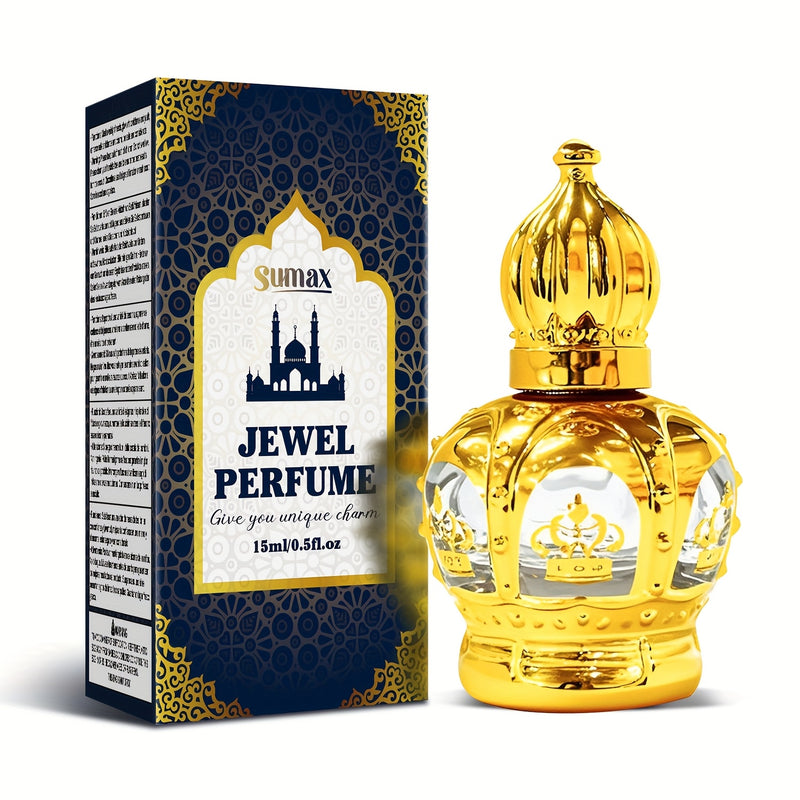 SUMAX Luxury Golden Crown Perfume Roller Ball - Long-Lasting Royal Fragrance Oil, Alcohol-Free, Elegant Golden Perfume for Women & Men, Massage Oil for Wrists, Neck, Special Events - Luxury Gift Box with Golden Cap & Box - Id