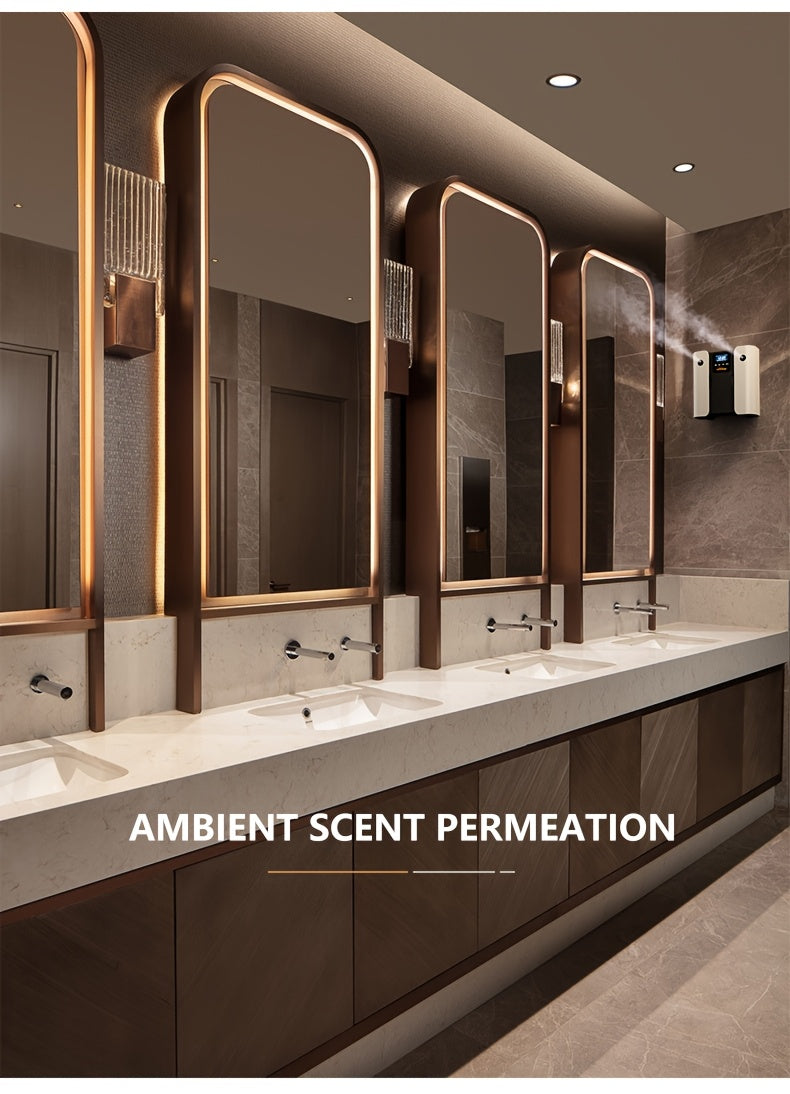 Waterless Essential Oil Diffuser for Home & Hotel, Spa, Office – Max 3000 sq ft Coverage, 2*160ml Capacity, Hotel Series Nebulizing Diffuser with Intelligent Aroma Air Dispersion, Wall-Mountable Design, Ultra-Quiet 35dB Whi