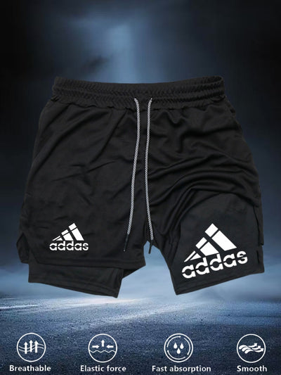 Men's Quick-Dry Athletic Gym Shorts with -Walk Design & 4-Way Stretch - Double-Layered Workout Leggings for Running,M Weightlifting, Hiking - All-Season Breathable Fitness Shorts with Drawstring Waist & Moisture-Wicking Techn