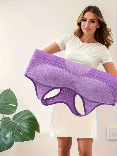 Breathable Plus Size Sports Bra Without Steel Ring, Seamless Hollow Mesh Thin Sports Yoga Bra