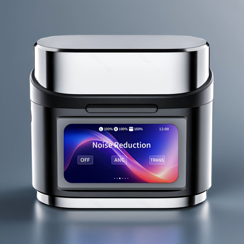 Active Noise-Canceling Headphones with Smart Digital Display Touchscreen, Wireless Earbuds Compatible with iPhone And Android, True Wireless TWS Headphones Featuring Six Microphones for Perfect Calls, Voice Control, Gaming Ti