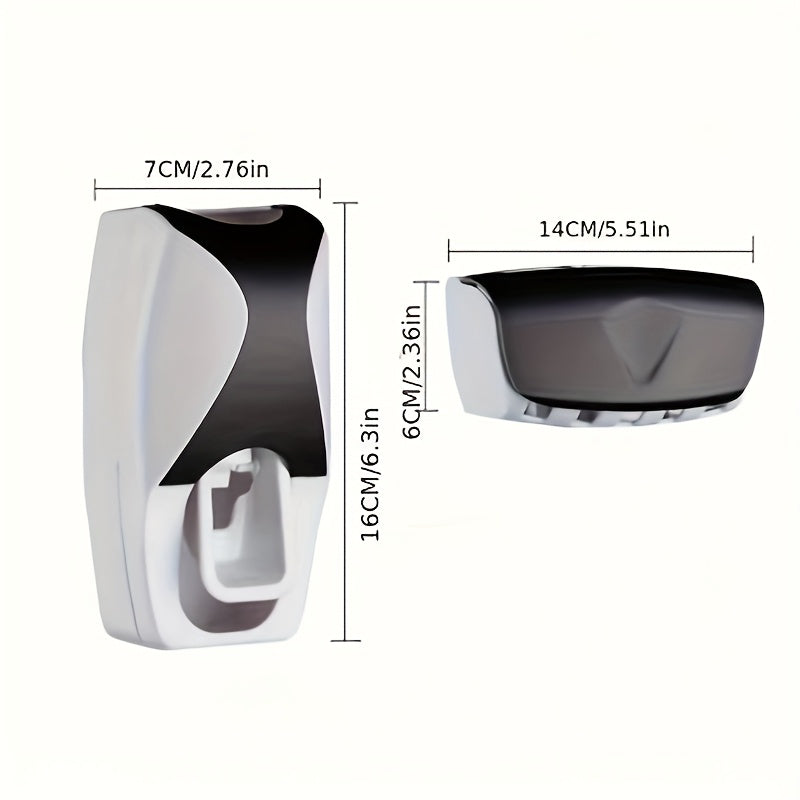 Wall-Mounted Toothbrush & Toothpaste Holder Set with Automatic Dispenser And Cup