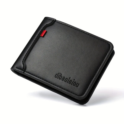 Men'S Slim Business Wallet - Minimalist Design with Multiple Card Slots, ID Window & Cash Compartment - Compact Travel Organizer - Durable Faux Leather Material - Ideal Gift for Professionals, Fathers, Husbands - Perfect for