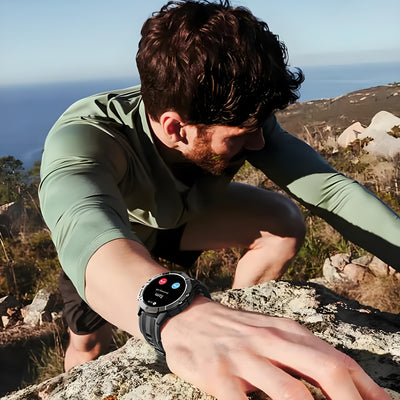 [Smart Watch] 1.52" Synwoo Smart Watch, Touchscreen Outdoor Sports Watch | 410mAh Battery, Pedometer, 100+ Exercise Modes, Camera Control, Weather Forecast, Swimming Mode, Black Strap, Outdoor Fitness Gear