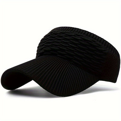 Breathable Women's Knitted Cap - Casual, Elastic, Sunshade Hat for Outdoor Sports & Sun Protection