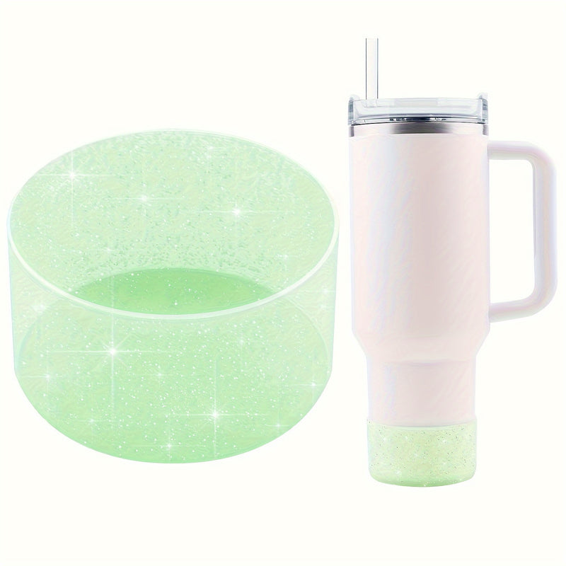 1pc Glitter Silicone Boot Cover Fitting for Sports Cups H2.0-40 Oz And Water Bottles 18-24 Oz And Simple Modern Glasses with 7.24-7.62cm Non-Slip Bottom Cover Bumper for Sports Cups And Sports Bottles