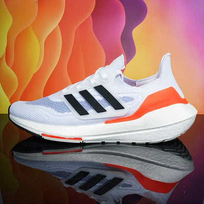 Men's Sneakers - All-Season Non-Slip Cushioned Platform Sneakers with Breathable Upper, Cushioned Midsole - White/Orange Accent Joggers for Gym, Running, Everyday - Lace-Up Closure - Ideal Gift for Athletes & Casual Wearers,