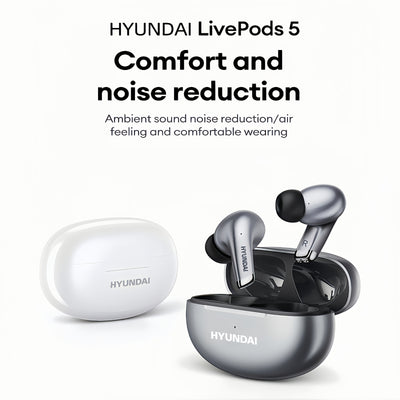 HYUNDAI 2025 Hot Selling Wireless Wireless Earbuds - Low Latency, Long Battery Life, Sound Isolation, with Mic for Gaming, Sports, and Music, Touch Control, USB-C Charging, Semi-Open Back Design, Condenser Microphone, Ideal f