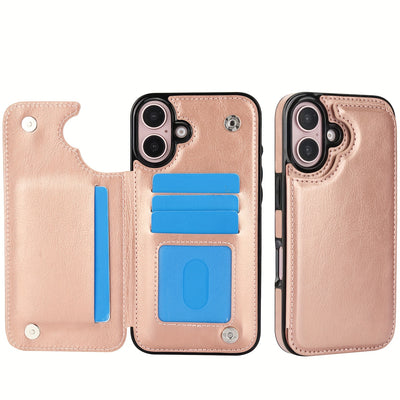 جراب iPhone قابل للطي من الجلد الصناعي عالي الجودة مع فتحات للبطاقات وحامل مقاوم للصدمات متوافق مع موديلات مختلفة بما في ذلك X XR XS Max 11 pro 12 pro 13 pro 14 15 16 SE 6 7 8 plus