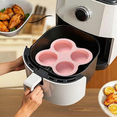 1pc Non-Stick Cake Mold - Oven, Microwave & Dishwasher Safe Bakeware - Pastel Pink/, Heat Resistant up to, Easy Release & Clean, Space-Saving 4-Cavity Design for Home & Professional Kitchens - Ideal for Cakes, Cupcakes, Burge