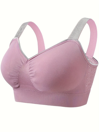 Middle Eastern Summer Thin Silvery Contrast High-End Bra Plus Size Breathable Women's Underwear Gathered Sports Lingerie with Extra Large Cups