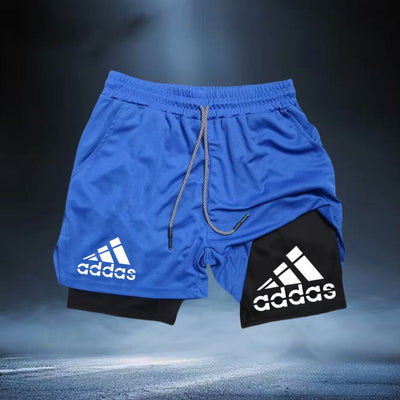 Men's Quick-Dry Athletic Gym Shorts with -Walk Design & 4-Way Stretch - Double-Layered Workout Leggings for Running,M Weightlifting, Hiking - All-Season Breathable Fitness Shorts with Drawstring Waist & Moisture-Wicking Techn