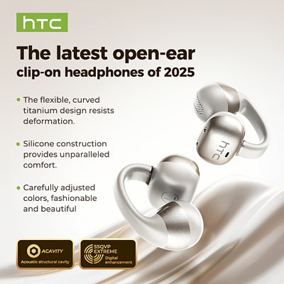 HTC NE56 Wireless Earbuds with 6.0 Low-Latency HD Voice, Compatible with iOS & Android, Portable & Comfortable Design, Built-in Microphone, Noise Cancellation, USB Rechargeable