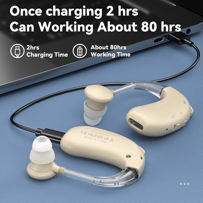 2pcs Enhanced Headphones, USB Power, Polymer Lithium-Ion Battery, Audio Enhancement, Clear Communication. Loud Headphones, Powerful Sound, Convenient Communication Life.