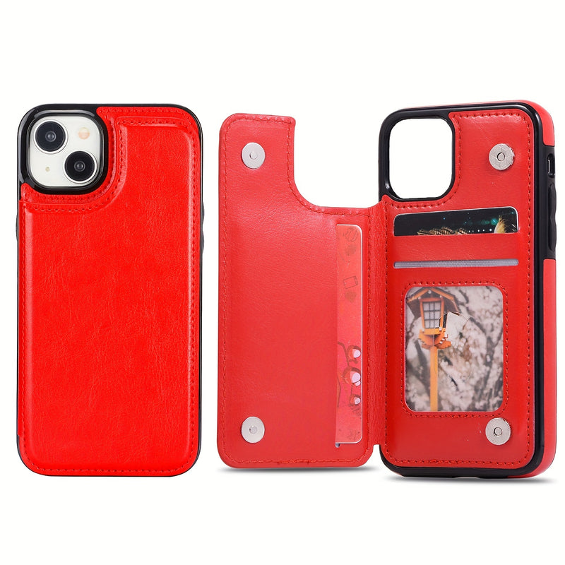 جراب iPhone قابل للطي من الجلد الصناعي عالي الجودة مع فتحات للبطاقات وحامل مقاوم للصدمات متوافق مع موديلات مختلفة بما في ذلك X XR XS Max 11 pro 12 pro 13 pro 14 15 16 SE 6 7 8 plus