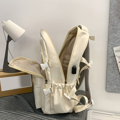 حقيبة ظهر HUOHUO كبيرة السعة للطلاب - قماش متين، حجرات متعددة، أحزمة قابلة للتعديل، مثالية للمدرسة والكلية والسفر، طراز غير رسمي، إغلاق بسحاب، حقيبة ظهر غير رسمية | حقيبة ظهر غير رسمية | قماش متين