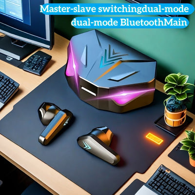 LAN XUN - Wireless In-Ear Headphones, Ultra-Low Latency, Active Noise Cancellation, Digital Display, and Stereo Wireless TWS Gaming Earbuds - Perfect for Gaming, Calls, and Music - Includes Charging Case, USB-C Charging, Port