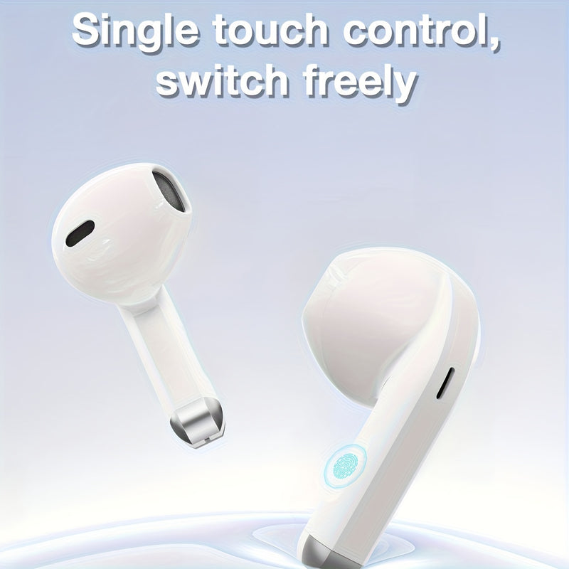 Wireless Earbuds: Touch Controls & HD Calling, Featuring Ultra-Long Battery, Noise Cancellation, and Seamless Wireless Connectivity - Ideal for Lifestyle & Gaming | Modern Aesthetic Design