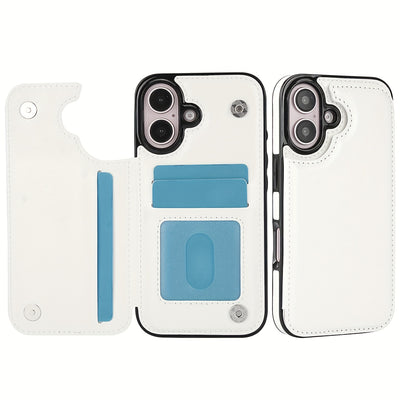 جراب iPhone قابل للطي من الجلد الصناعي عالي الجودة مع فتحات للبطاقات وحامل مقاوم للصدمات متوافق مع موديلات مختلفة بما في ذلك X XR XS Max 11 pro 12 pro 13 pro 14 15 16 SE 6 7 8 plus