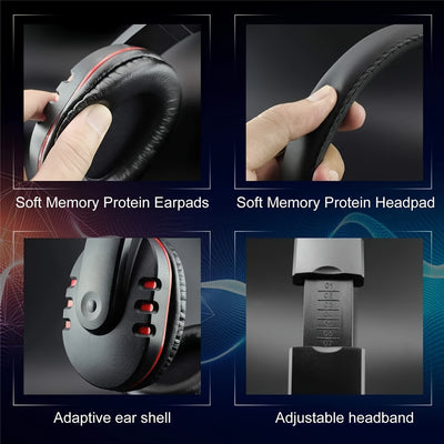 Gaming Headset With Microphone Stereo Surround Headphones Adjustable Wired Computer Gamer Earphones For PC/PS4/Xbox One Mobile