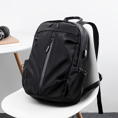 [Lightweight Double Shoulder Laptop Backpack] Men's Fashion Solid Color Simple Double Shoulder Backpack Lightweight Backpack Sports Travel Commuting Laptop Backpack Student Backpack